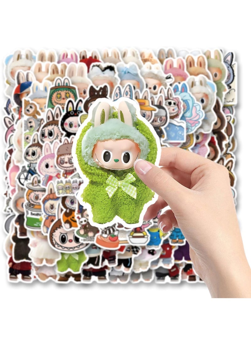 POP MART 100pcs Labubu Cartoon Stickers  for Water Bottle Luggage, Motorcycle, Skateboard Helmet, Refrigerator, Bicycle Sticker  - Image 5