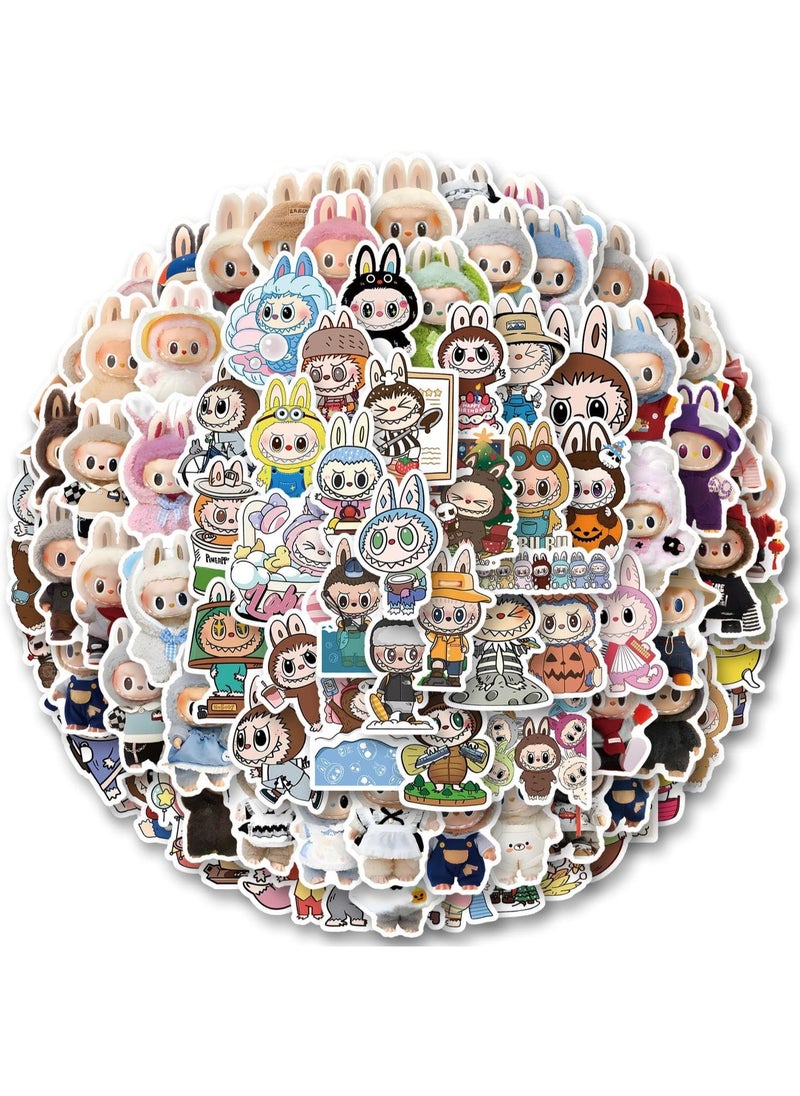 POP MART 100pcs Labubu Cartoon Stickers  for Water Bottle Luggage, Motorcycle, Skateboard Helmet, Refrigerator, Bicycle Sticker  - Image 1