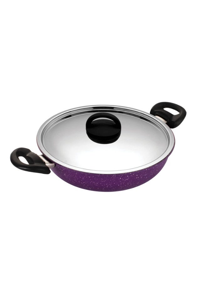 Alda Non Stick Cookware set  (Wok with Lid, Fry Pan, Crepe Pan) - Plum 3mm Induction Friendly | 1 Year Warranty - Image 4