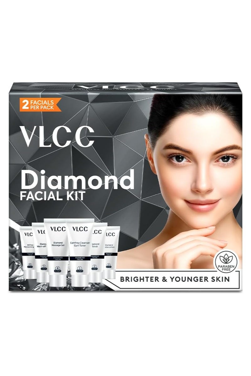 VLCC Diamond Facial Kit - 60g | Skin Polishing, Detox, Anti-Aging & Fine Line Reduction - Image 1