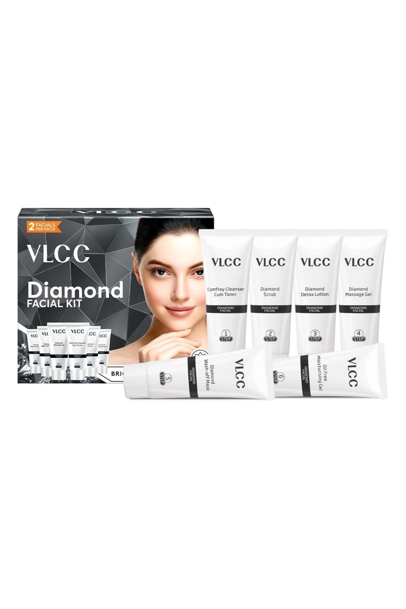 VLCC Diamond Facial Kit - 60g | Skin Polishing, Detox, Anti-Aging & Fine Line Reduction - Image 2