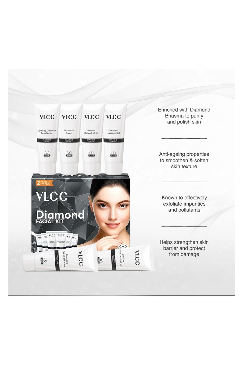 VLCC Diamond Facial Kit - 60g | Skin Polishing, Detox, Anti-Aging & Fine Line Reduction - Image 4