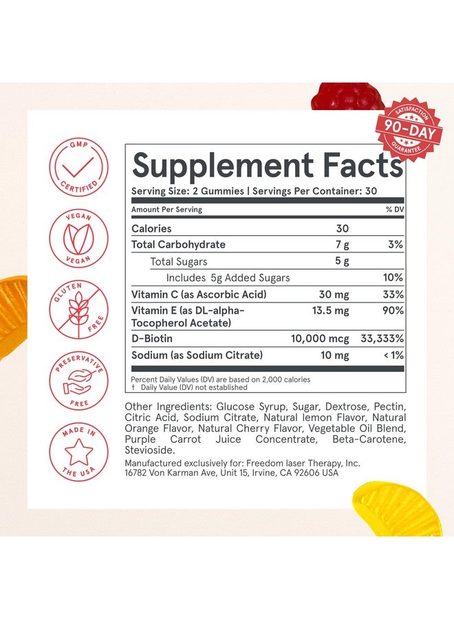 iRestore Hair Gummy Vitamins, Vegan Biotin Gummies for Hair Skin and Nails Gummies, Hair Gummies, Biotin Gummies for Hair Growth Biotin Vitamins Hair Vitamins Gummies for Women & Men, Biotin 10000mcg - Image 5