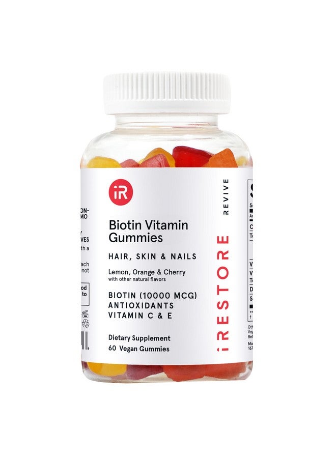 iRestore Hair Gummy Vitamins, Vegan Biotin Gummies for Hair Skin and Nails Gummies, Hair Gummies, Biotin Gummies for Hair Growth Biotin Vitamins Hair Vitamins Gummies for Women & Men, Biotin 10000mcg - Image 1