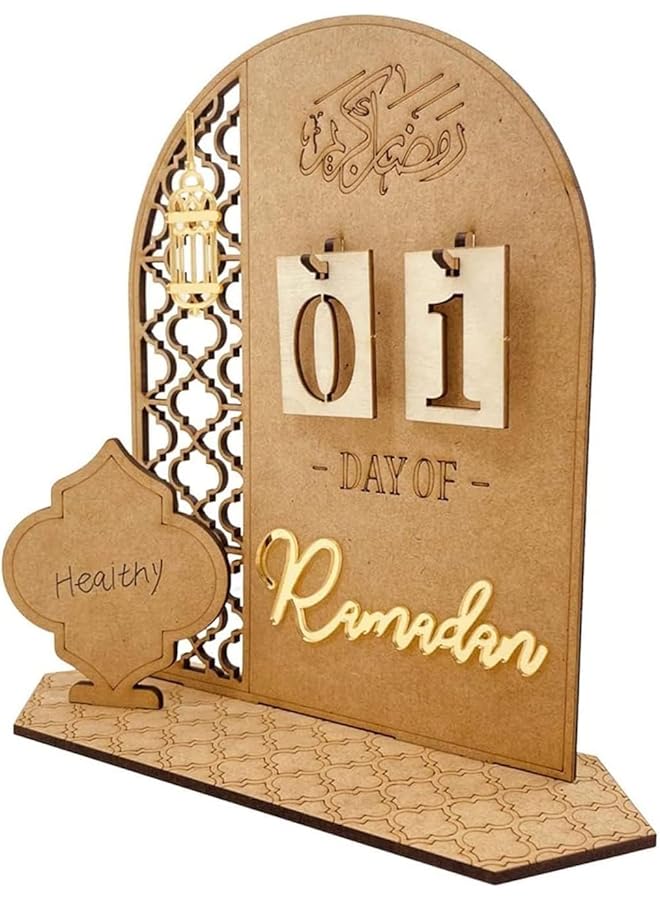 erorex Ramadan Advent Calendar 2024 Wooden Countdown Days 30 Days Home Decorations Diy Eid Decorations For Ramadan Parties Gifts For Kids Craft Decorations Lantern - Image 1