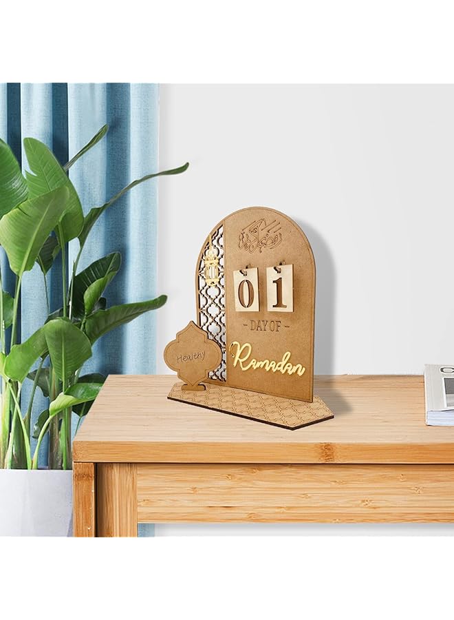 erorex Ramadan Advent Calendar 2024 Wooden Countdown Days 30 Days Home Decorations Diy Eid Decorations For Ramadan Parties Gifts For Kids Craft Decorations Lantern - Image 4