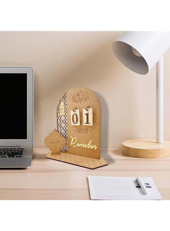 erorex Ramadan Advent Calendar 2024 Wooden Countdown Days 30 Days Home Decorations Diy Eid Decorations For Ramadan Parties Gifts For Kids Craft Decorations Lantern - Image 5