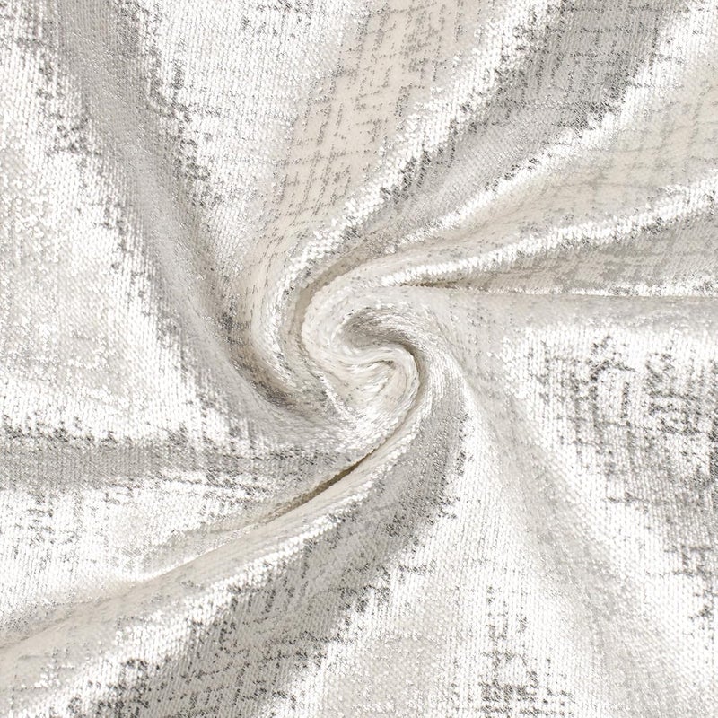 Phantoscope Pack of 2 Sparkling Velvet Decorative, Silver and White Decorative Velvet Pillow Cover, Solid Square Cushion Cover Pillowcase for Couch Bed and Chair, White, 12 x 20 inches, 30 x 50 cm - Image 5