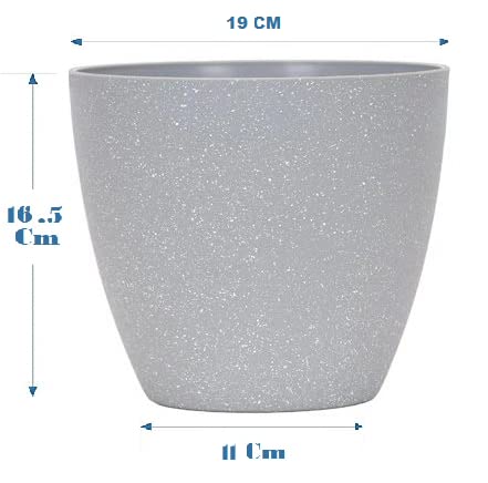 Alexvyan Imported 17 Cm Long Plastic (100% Virgin Plastic) Fashionable Fade Free Flower Plant Pot for Garden Balcony Terrace-Length 17 Cm Top 17 Cm Bottom 10 Cm (Pack of 3) Light Grey. - Image 3