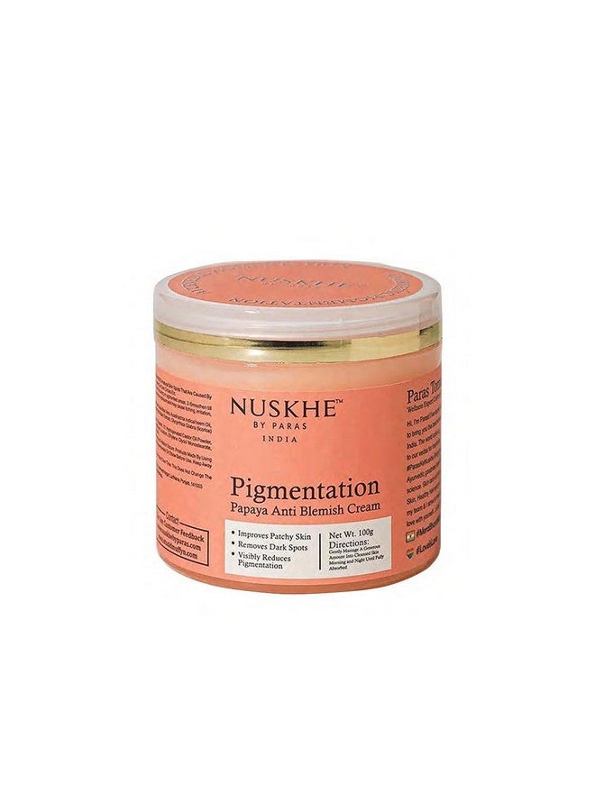 Nuskhe By Paras Ayurvedic Pigmentation Papaya Anti Blemish Cream For Pigmentation And Blemishes Removal- 100 Ml (Unisex Product, Suitable For All Skin Types) - Image 1