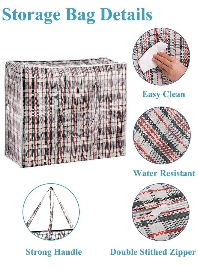 YIM-VIBEHAUS 4 Pack Storage Bags Extra Large Moving Bags, 120L Laundry Bag with Strong Zippers and Carrying Handles, Extra Large Heavy Duty Nylon Organizer Bags for Quilts Blankets Pillows Cloths, Moving, Traveling, 80 x 60 x 25cm - Image 2