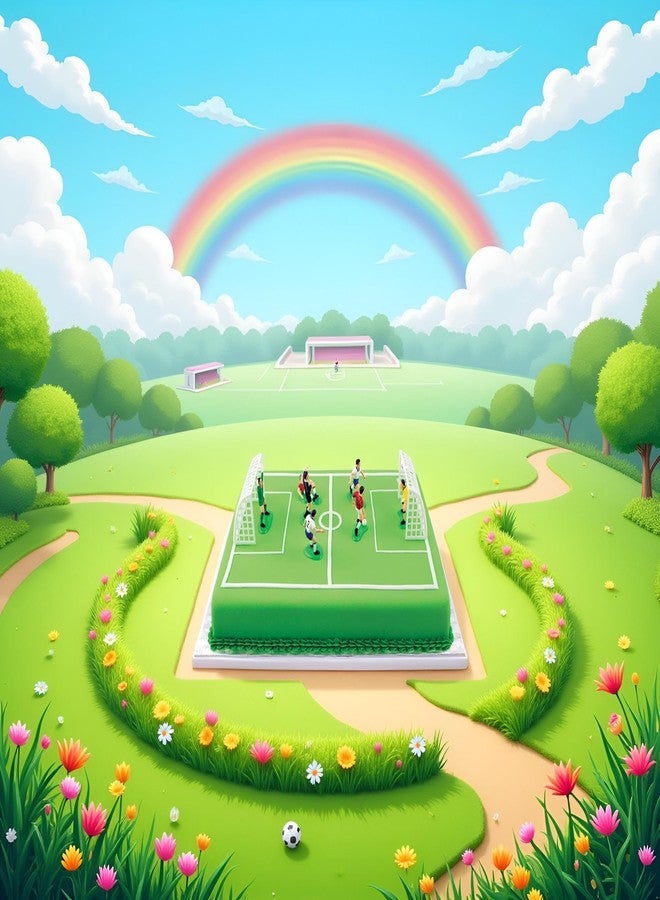 Bwexxt Soccer Cake Topper, Football/Soccer Toppers for Cake and Cupcakes Cake Decorating Ornaments Set of 9 Attractive Processed, Soccer Cake for Sport Party Soccer Birthday Party Sport Party Supplies - Image 3