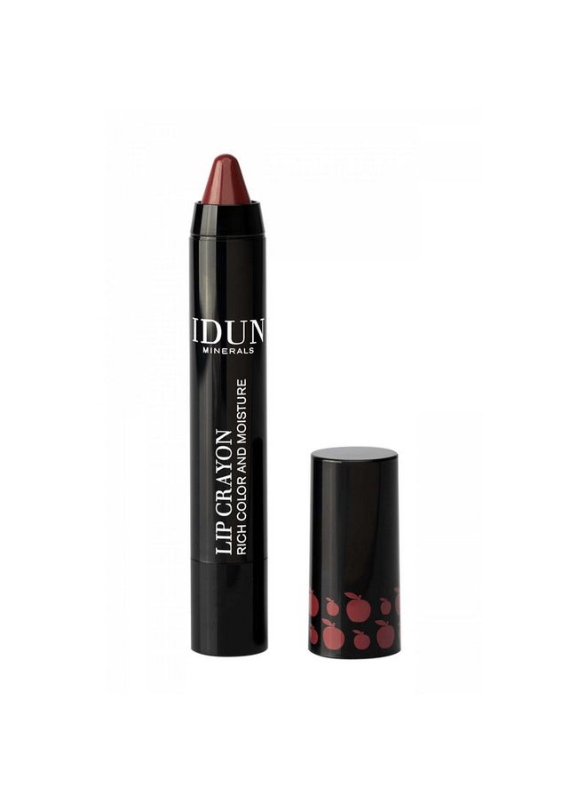IDUN MINERALS Lip Crayon Vegan Formula Intense Color Payoff Full Coverage Finish Lips Stay Moisturized And Soft Long Lasting Ideal For All Skin Types Jenny Bordeaux 0.09 Oz  - Image 1