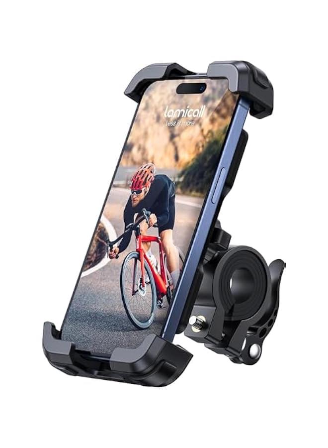 HOOKOR Motorcycle Phone Mount, Bike Holder - Upgrade Adjustable Cell Holder, Bicycle Scooter Handlebar Cradle Clip for iPhone 15 Pro Max/Plus, 14, Galaxy S22 and 4.7-6.8 Phone - Image 1