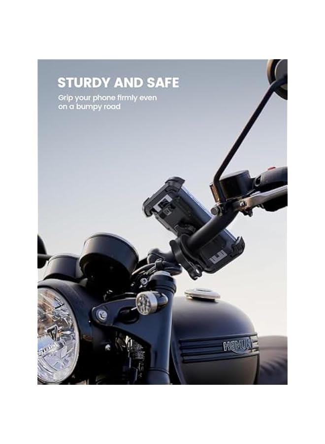 HOOKOR Motorcycle Phone Mount, Bike Holder - Upgrade Adjustable Cell Holder, Bicycle Scooter Handlebar Cradle Clip for iPhone 15 Pro Max/Plus, 14, Galaxy S22 and 4.7-6.8 Phone - Image 4