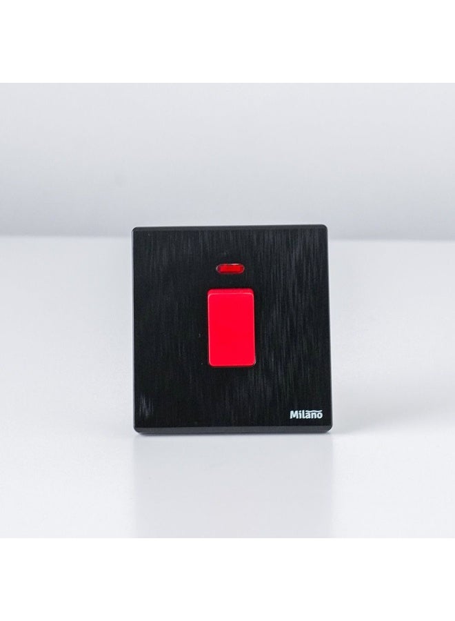 DANUBE HOME Milano 45A Dp Switch With Neon Electrical Switches Sockets Outlets For Home Appliances Office Hotel Conventional Construction Project Aura Blk - Image 1