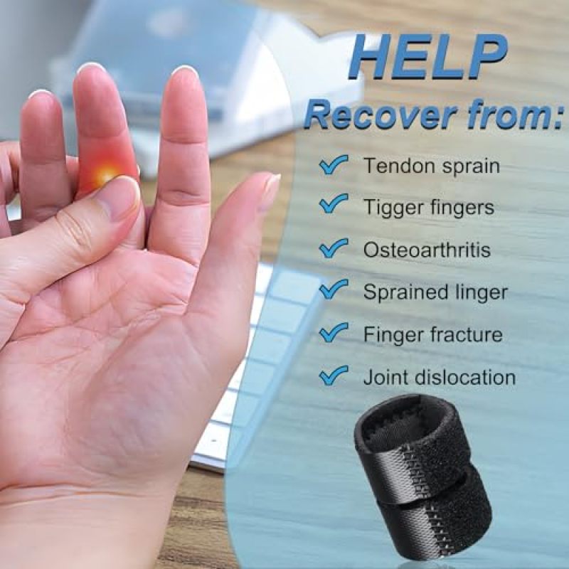 Thumb Splint Black Finger Immobilizer - Trigger Finger Splint for Arthritis Relief Hand Support - Finger Stabilizer for Daily Wear - Image 2