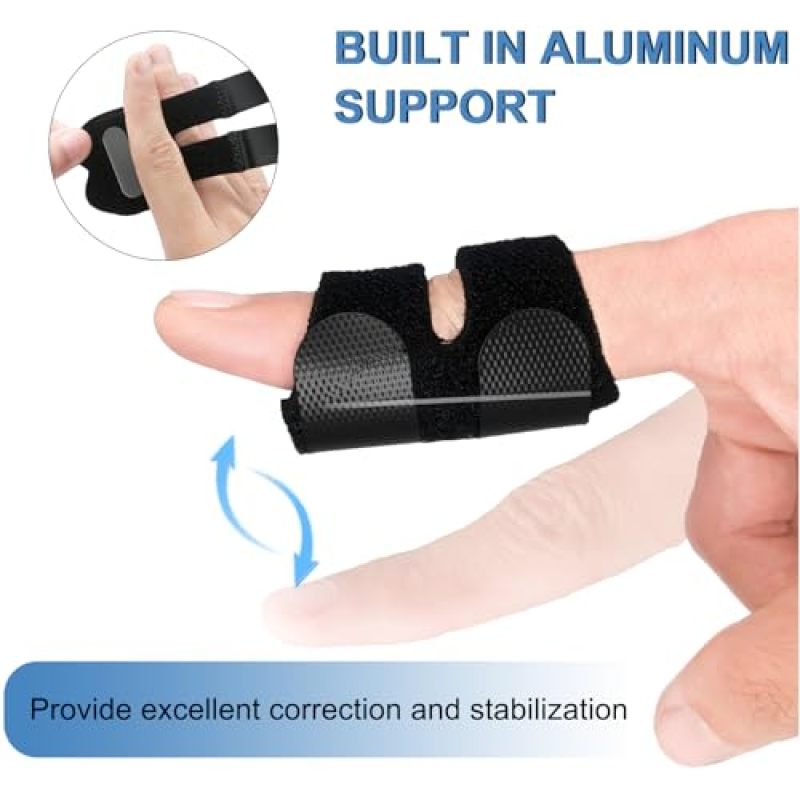 Thumb Splint Black Finger Immobilizer - Trigger Finger Splint for Arthritis Relief Hand Support - Finger Stabilizer for Daily Wear - Image 3