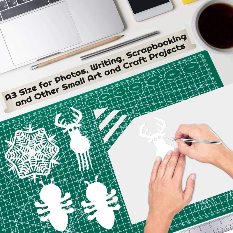 Brille Bee Cutting Mat - Self-Healing Polyvinyl Chloride, 5-Layered, Double-Sided with Patterns and Grids for Precision Crafting (A4 (11 x 8 Inch)) - Image 5