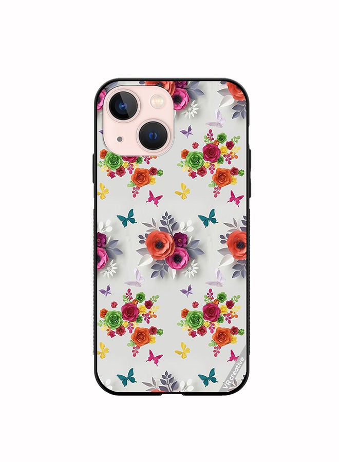 VR CREATIVE Protective Case Cover For Apple iPhone 13 mini Flower Design Multicolour - Image 1