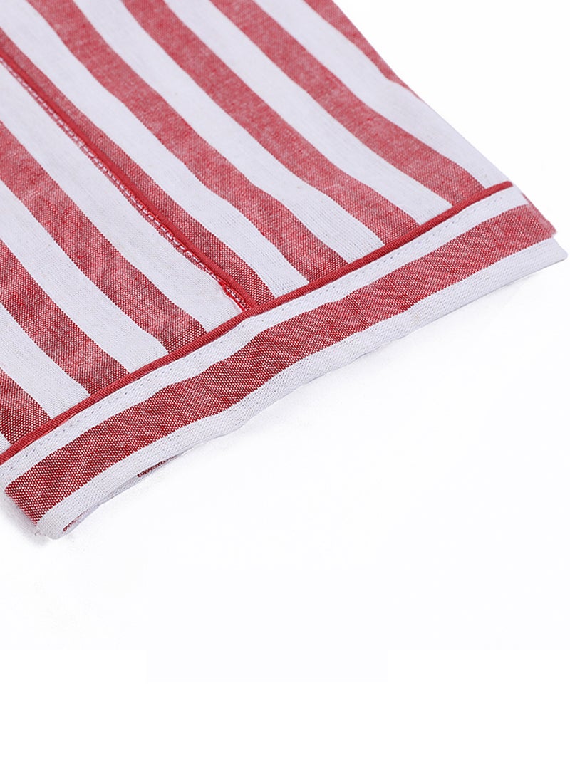 كيدابهو طقم بيجامات أطفال - حلاوة مخططة باللونين الوردي والأبيض 2 قطعة - Image 4