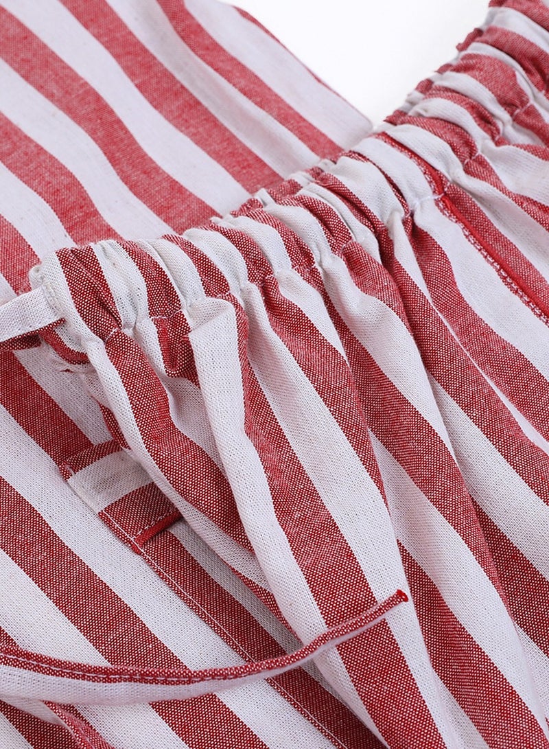 كيدابهو طقم بيجامات أطفال - حلاوة مخططة باللونين الوردي والأبيض 2 قطعة - Image 3