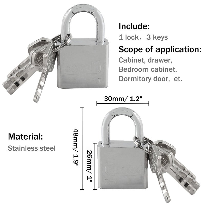 HOWDIA 4 Inch Door Lock Latch Padlock Hasp Set  90 Degree Latch Lock With Screws And Padlock Stainless Steel Safety Right Angle Padlock Hasp Locking Latch Security Door Clasp Hasp For Shed/Gate/Storage Lock - Image 3