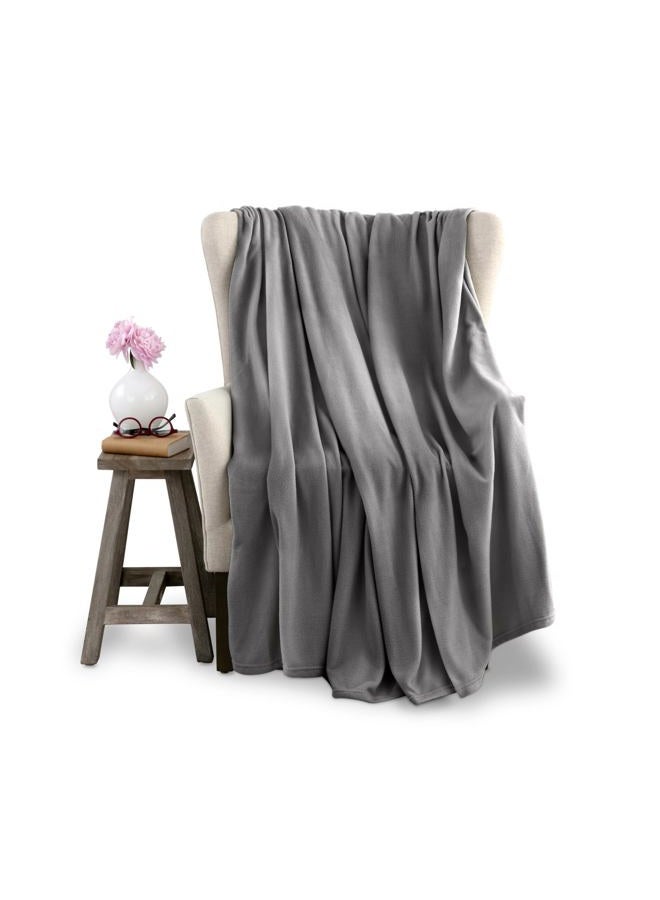 Vellux Fleece Blanket King Size - Fleece Bed Blanket - All Season Warmth Lightweight Super Soft Throw Blanket - Plush Blanket for Bed or Couch (108 x 90 Inches, Grey) - Image 1