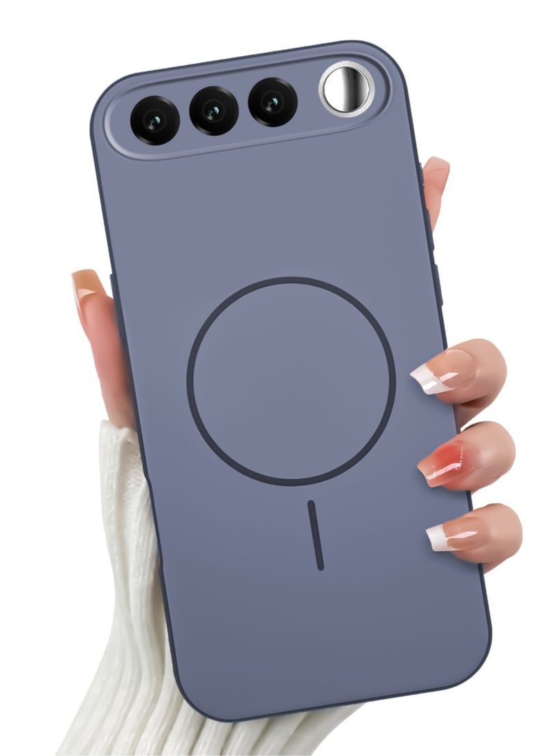 جراب حماية هجين من الأكريليك لهاتف Realme 16 - ظهر صلب مع حافة سيليكون وتصميم حلقة عصري - أزرق