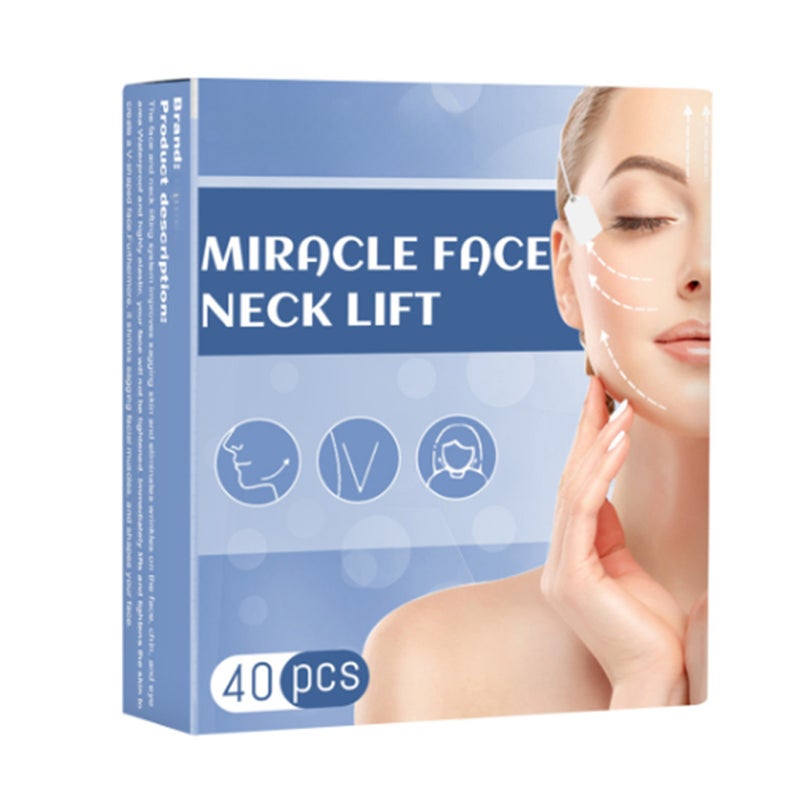 EELHOE 40Pcs Face Lifting Patches Adhesive Tapes Face Neck Lift Elastic Waterproof Shape Slim Firm Face - Image 1