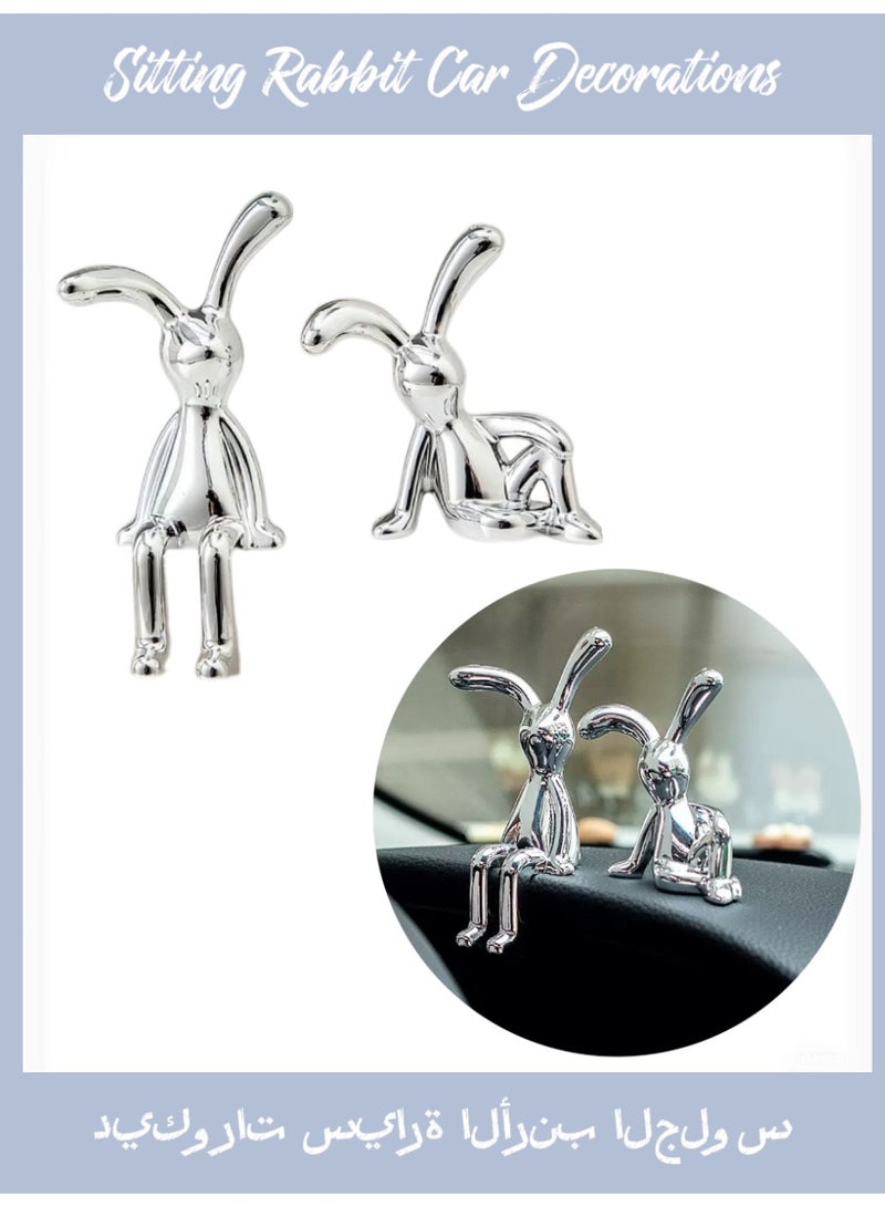 مجموعة من قطعتين من زخارف سيارات الأرانب الغريبة - تصميم رائعتين طويل الأرجل، وديكور وحدة التحكم المركزية، وزخارف داخلية مخصصة لسيارة داخلية ممتعة ومرحة - Image 1