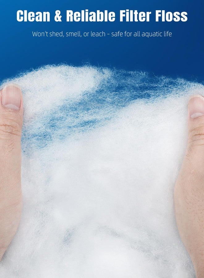 باوفلي خيط ترشيح باوفلاي لحوض السمك، وسائط ترشيح لأحواض السمك، خيط ترشيح لأحواض السمك، قطن ترشيح من البوليستر للمياه العذبة والمالحة، إسفنجة ألياف بيضاء للترشيح، 8.8 أونصة - Image 5