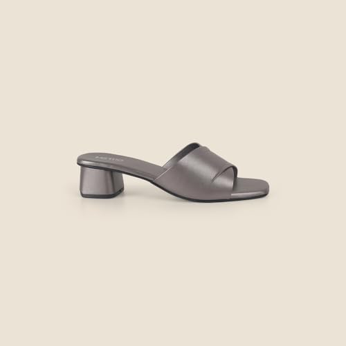 Metro Women's Grey Block Heel with Criss-Cross Straps UK/4 EU/37 (40-144) - Image 4