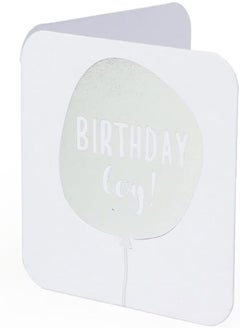 Ym Sketch YM Sketch Greeting Card Blank - Birthday Boy | Round Edge Square 6.5 x6.5 cm| Luxury Silver Foil Emboss on White 