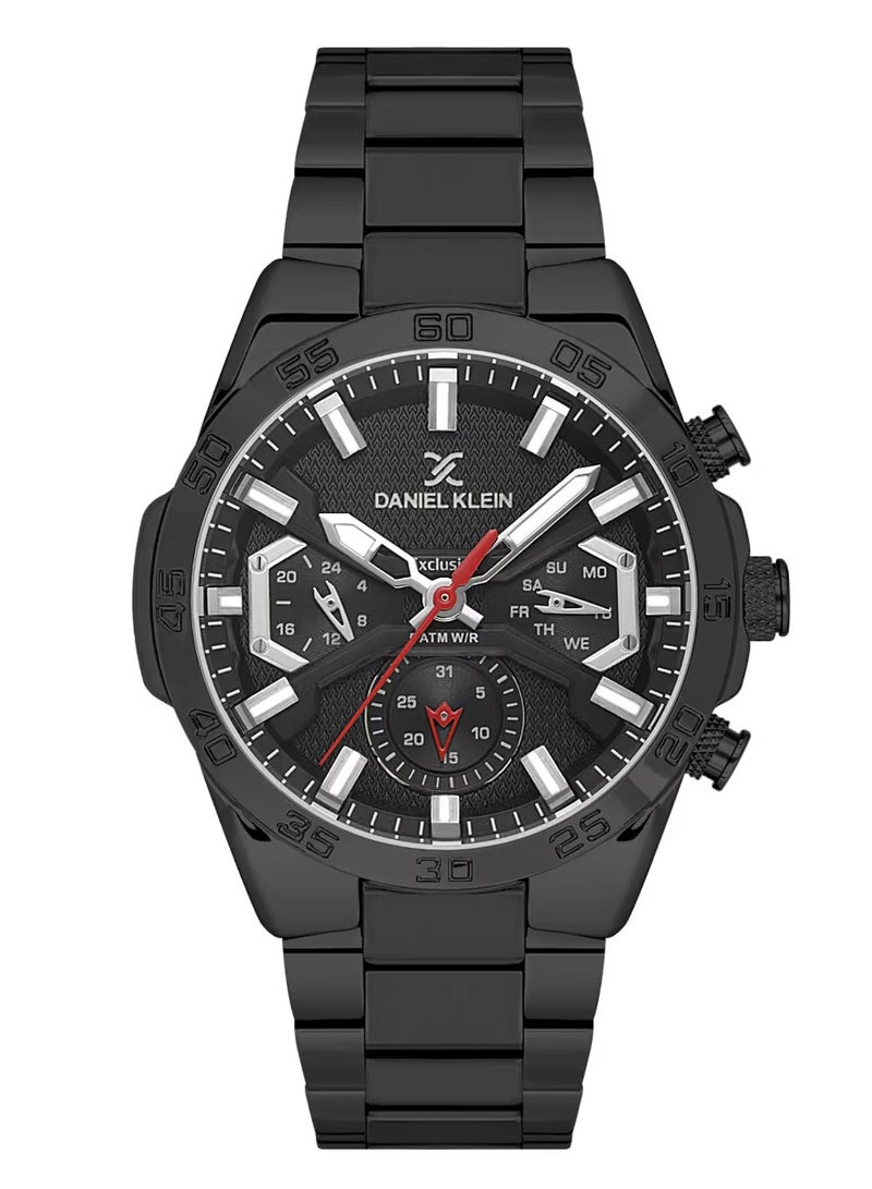 دانيل كلاين ساعة دانيال كلاين للرجال بسوار معدني ومينا سوداء كاجوال حصرية DK.1.13747-5 - Image 3