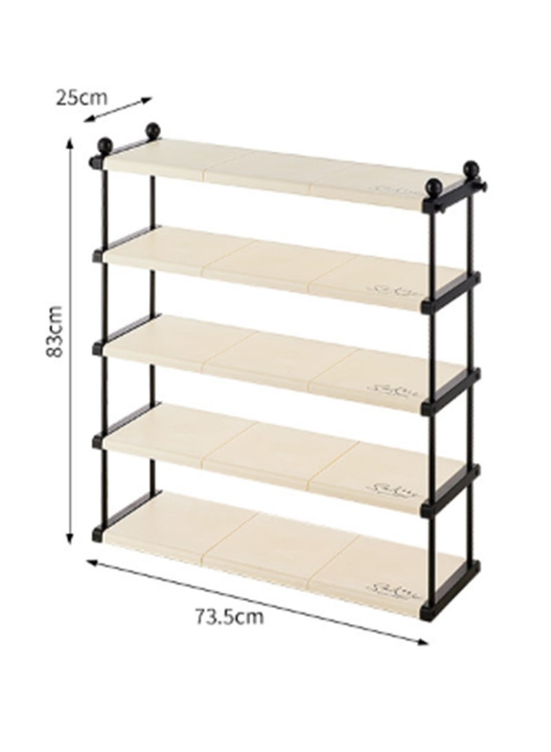 5-Tier Shoe Rack, Freestanding Vertical Shoe Storage Organizer, Large Capacity Shoe Shelves for Entryway and Closet, Easy Assembly and Space-Saving, 73.5*25*83cm (White) - Image 5