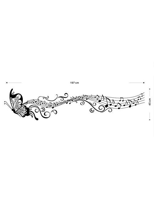 Syga SYGA PVC Vinyl Wall Stickers for Living Room Self Adhesive Stickers, Musical Butterfly for Studio  - Image 4