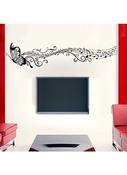 Syga SYGA PVC Vinyl Wall Stickers for Living Room Self Adhesive Stickers, Musical Butterfly for Studio  - Image 2