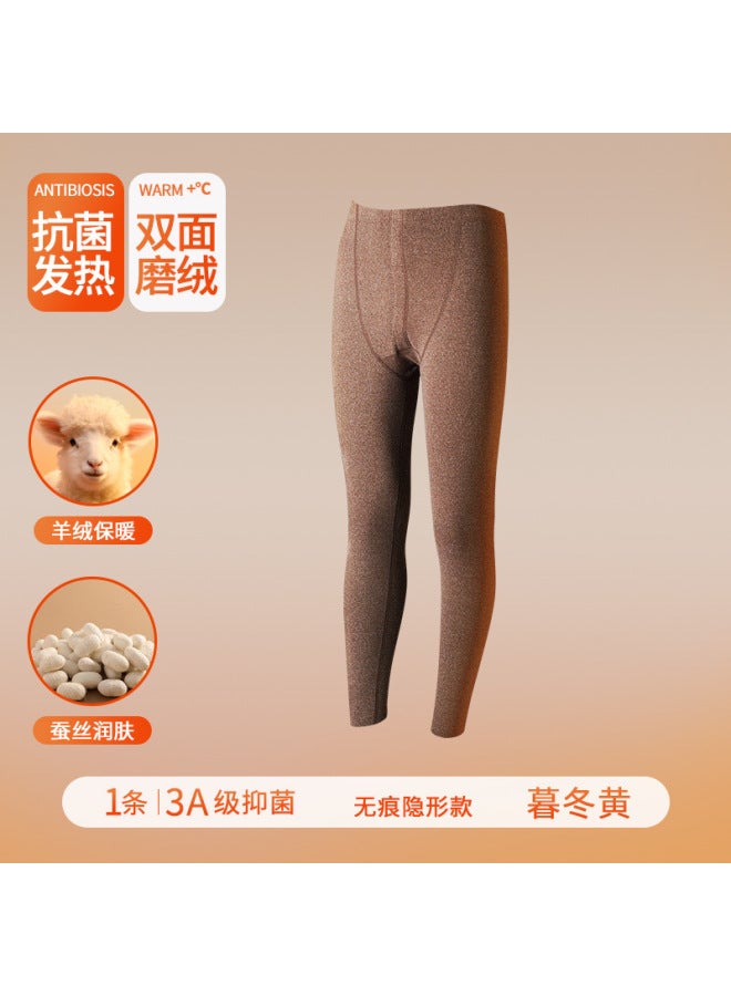 Men's Autumn Pants, Men's Thin Bottoming Pants, Men's Antibacterial Thermal Pants, Seamless Cashmere Silk Underpants, Autumn And Winter