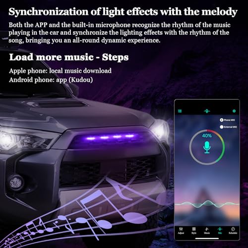 BreTrewri RGB Led Grill Lights for 2014-2019 Toyota 4runner TRD Pro SR5 Off-Road Limited Grille Grills Light, Raptor Lights for 4Runner TRD Pro 2020 2021 2022 2023 2024 only 20color Adjustable(RGB14) - Image 5