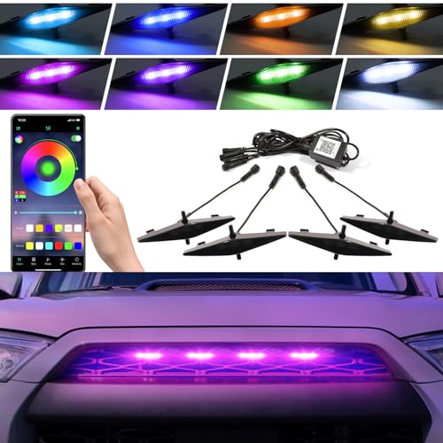 BreTrewri RGB Led Grill Lights for 2014-2019 Toyota 4runner TRD Pro SR5 Off-Road Limited Grille Grills Light, Raptor Lights for 4Runner TRD Pro 2020 2021 2022 2023 2024 only 20color Adjustable(RGB14) - Image 1