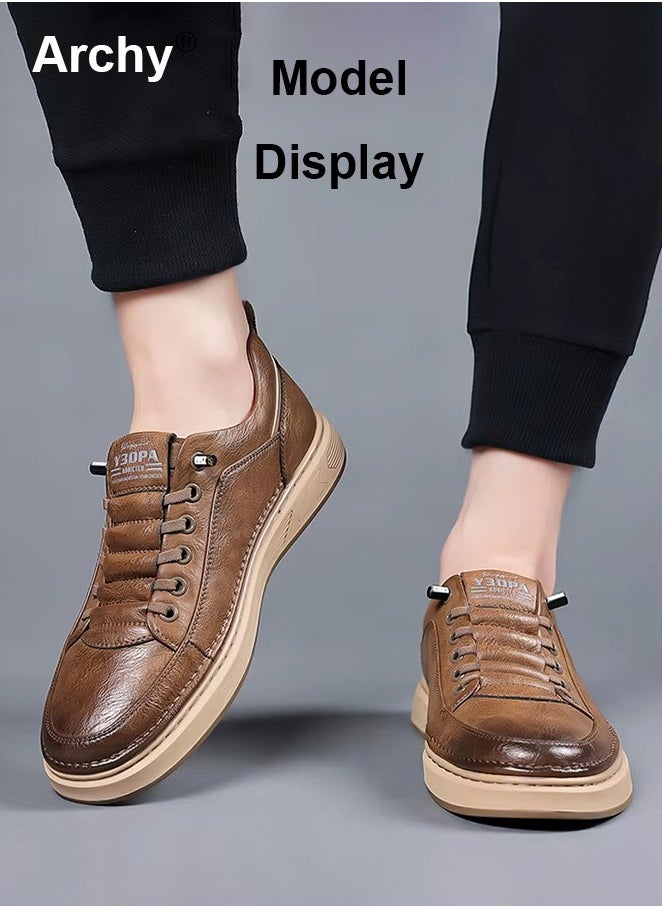 Men Leather Business Casual Loafers Soft Suede Men Shoes Men Laces Easy to Wear Lazy Shoes