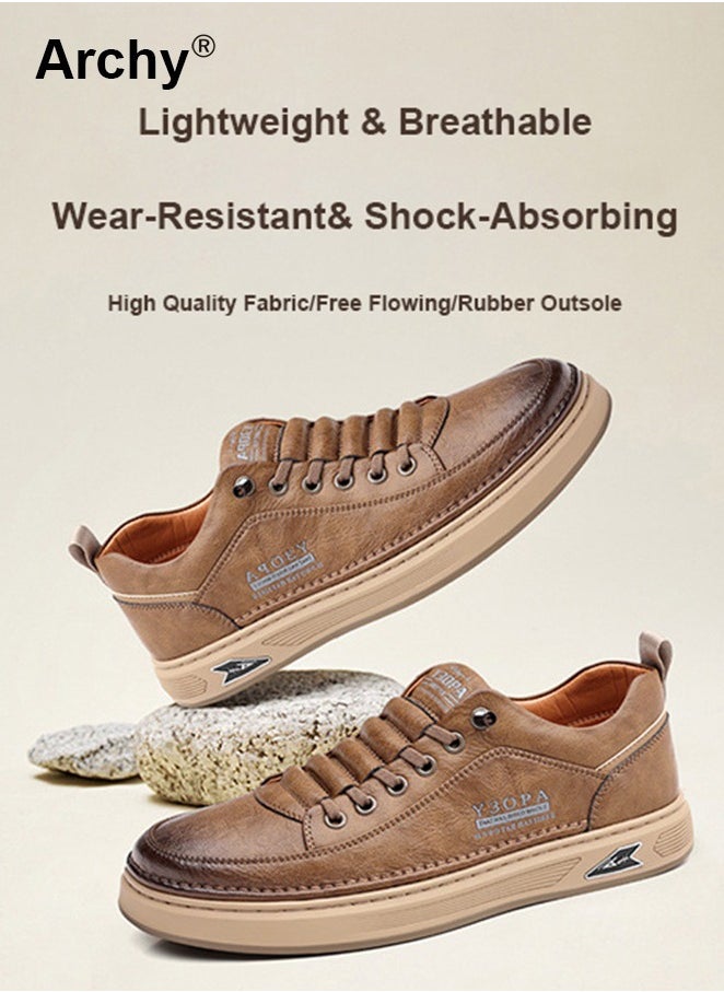 Men Leather Business Casual Loafers Soft Suede Men Shoes Men Laces Easy to Wear Lazy Shoes