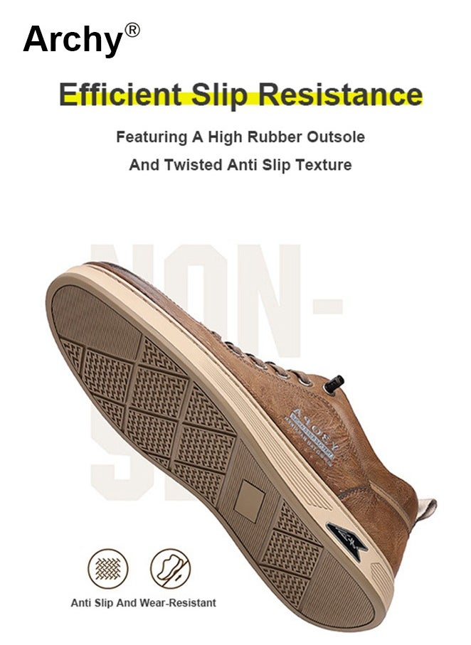 Men Leather Business Casual Loafers Soft Suede Men Shoes Men Laces Easy to Wear Lazy Shoes