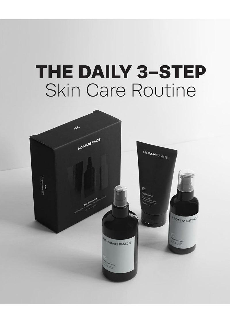 HOMMEFACE - HommeFace Daily Trio Skin Care Set for Men, 3-Step Routine - Image 1