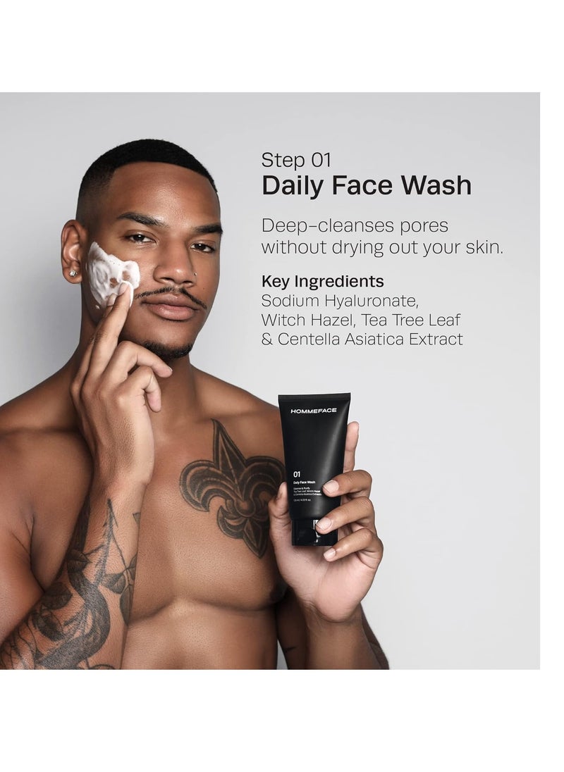 HOMMEFACE - HommeFace Daily Trio Skin Care Set for Men, 3-Step Routine - Image 1