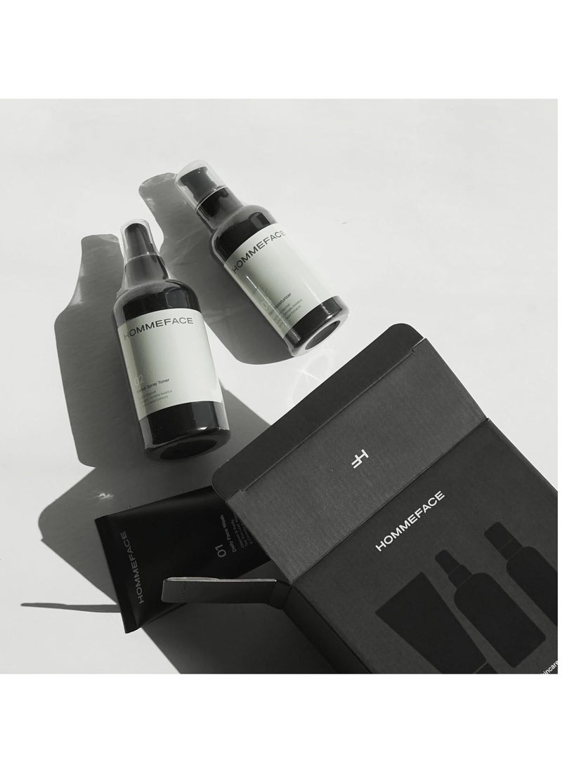 HOMMEFACE - HommeFace Daily Trio Skin Care Set for Men, 3-Step Routine - Image 1