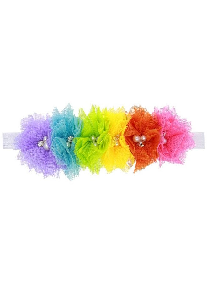BBTDIN Rainbow Flower Headband Baby Girls Rainbows Floral Hair Band Flower Headwear BBG35 (A3) - Image 2