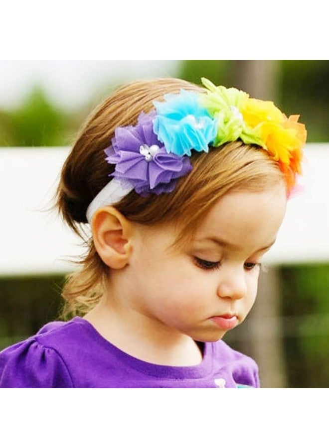 BBTDIN Rainbow Flower Headband Baby Girls Rainbows Floral Hair Band Flower Headwear BBG35 (A3) - Image 3