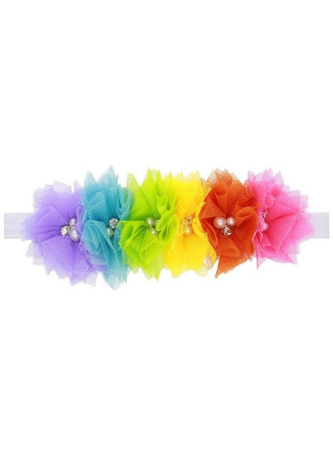 BBTDIN Rainbow Flower Headband Baby Girls Rainbows Floral Hair Band Flower Headwear BBG35 (A3) - Image 5